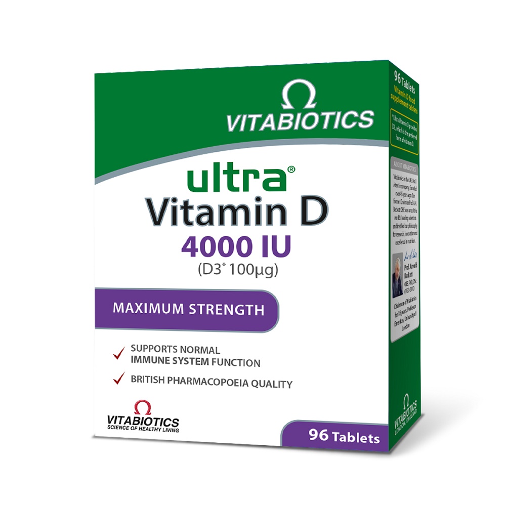 Imunitate și suport - Ultra Vitamin D3 4000 UI x 96 tbl (Vitabiotics), epastila.ro