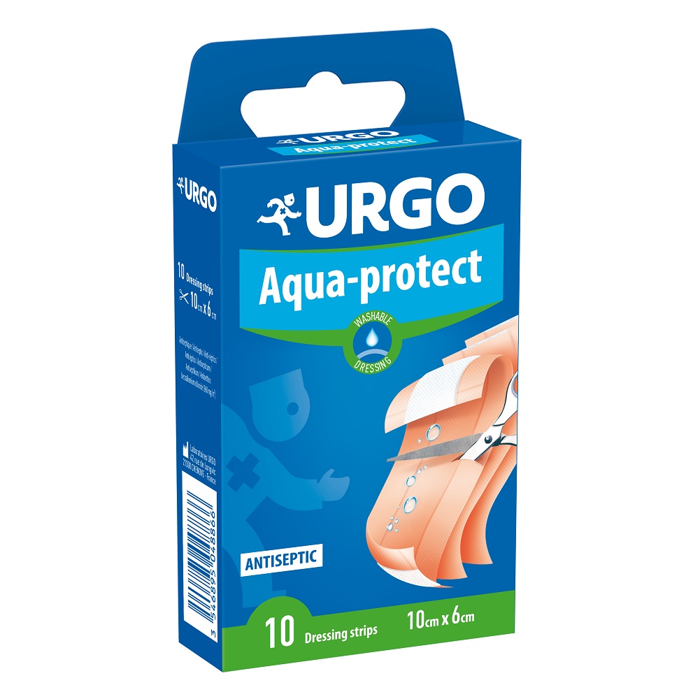 Comprese, feși, plasturi - Urgo Aqua-protect banda 10cmx6cm x 10buc, epastila.ro
