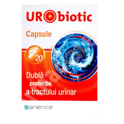Infecții urinare (antispastice și dezinfectante) - Urobiotic, 20 capsule, Sanience, epastila.ro