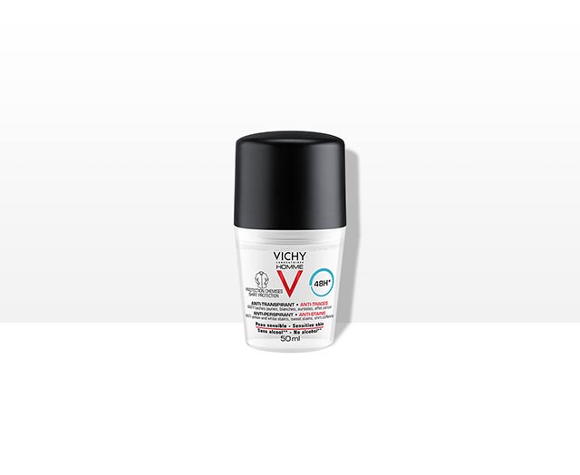 Antiperspirante și deodorante - Vichy Homme Deo roll-on antiperspirant anti-urme eficacitate 48h 50ml, epastila.ro