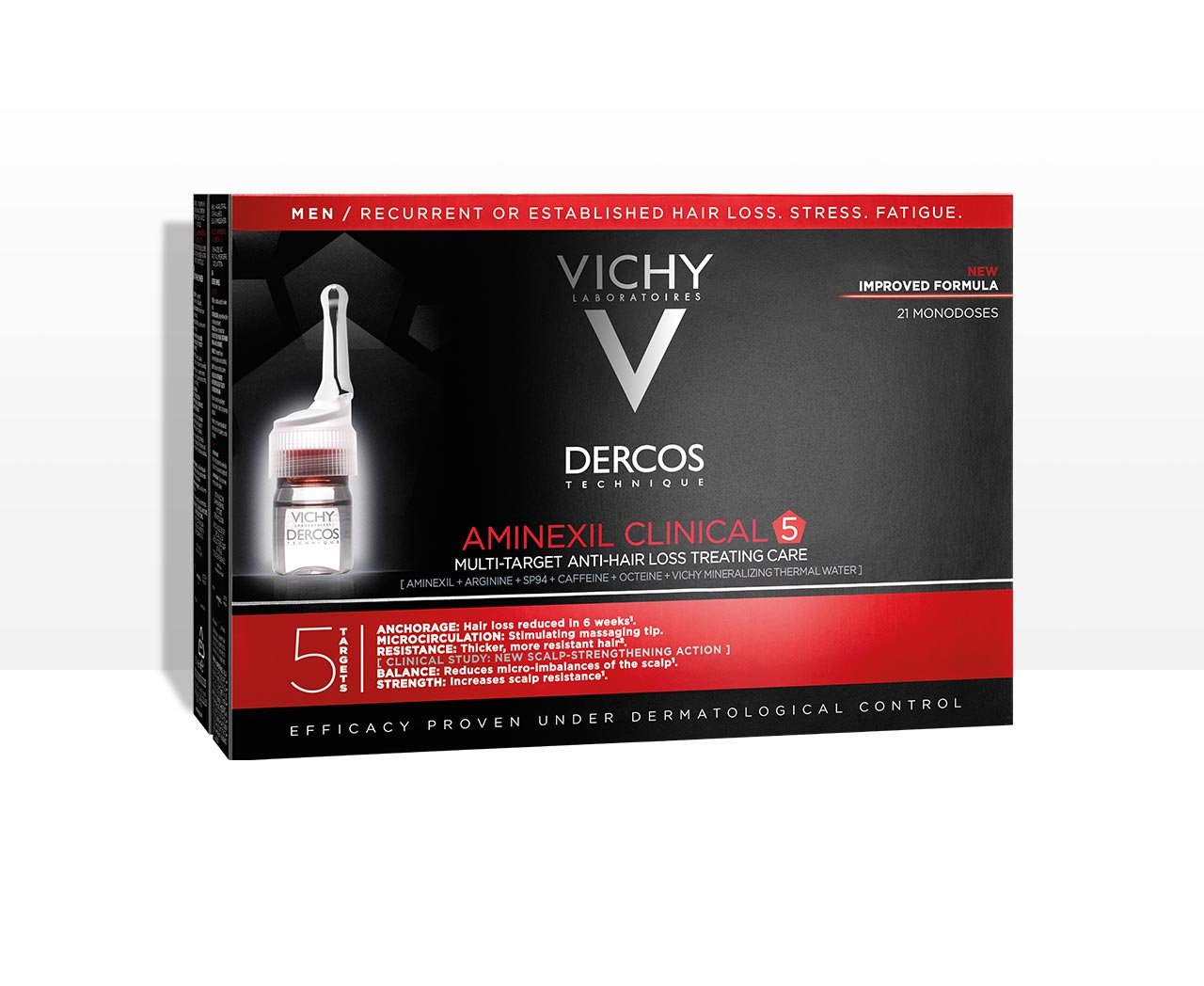 Căderea părului - Vichy Dercos Aminexil Clinical 5 tratament barbati x 21fiole, epastila.ro