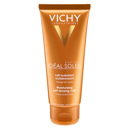 Protecție solară - Vichy Ideal Soleil Lapte hidratant autobronzant pentru fata si corp 100ml, epastila.ro