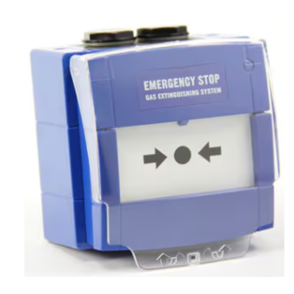 BUTOANE INCENDIU - Buton cu geam, culoare albastra, contact NC si NO , cu capac inclus, https:b2b.sielinvest.ro