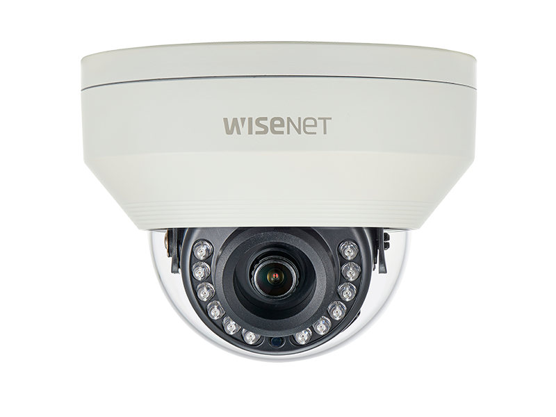 DOME - Camera video dome antivandal Wisenet HD+, 4MP, 2560 x 1440@ 30fps, 0.26 Lux@F1.8 (Color), 0 Lux (B/W: IR LED on), lentila fixa 2.8mm, https:b2b.sielinvest.ro