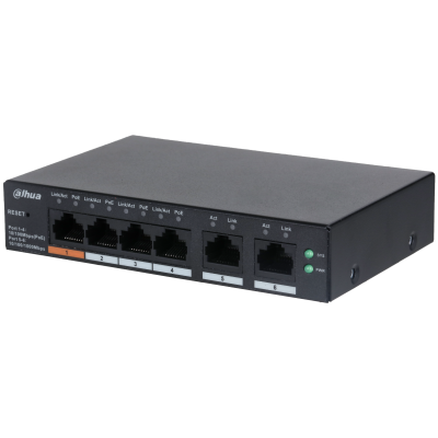 SWITCH-URI - Switch Dahua 6 porturi, 4 PoE, 10/100 Mbps, 2 porturi uplink, cu cloud management, https:b2b.sielinvest.ro