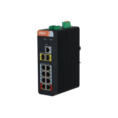 SWITCH-URI - Switch industrial administrat Gigabit PoE 2.0 cu 10 porturi, dintre care 8 porturi PoE, transmisie pana la 250m, https:b2b.sielinvest.ro