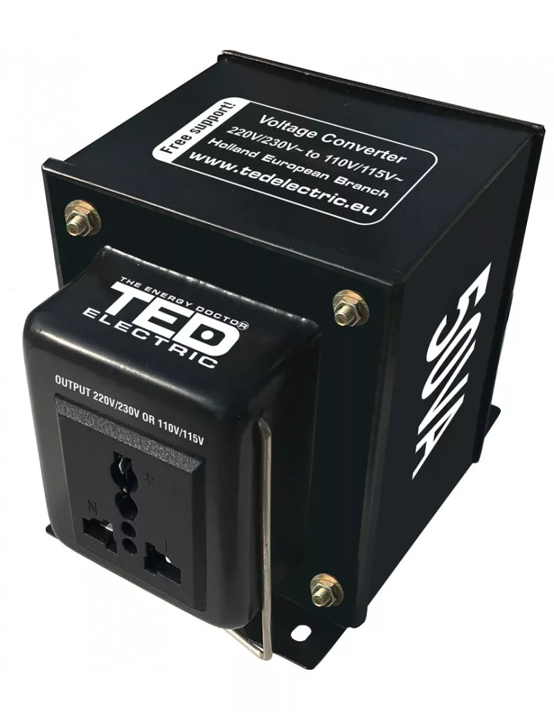 Transformator de tensiune, Convertor de la 220V la 110V si Reversibil 50VA 50W, TED Electric TED003683