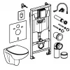 Pachet WC Grohe 5in1 Solido 39902000, suspendat, incastrat, clapeta actionare, capac slim, rimless, alb