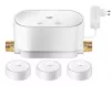 Set senzori de apa Smart Grohe Sense Guard 22502LN1, 1 baza, 3 senzori, APP, baterie, WiFi, semnal sonor, control temperatura, alb