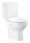 Set WC Grohe Bau ceramic, pe podea, Rimless, capac SoftClose, evacuare orizontala, alb, 39942000