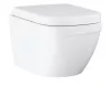 Set WC Grohe Euro Ceramic 39693000, suspendat, rimless, Triple Vortex, capac SoftClose, alb