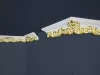 Bagheta decorativa Marbet din polistiren B-35 Gold 52 x 63 x 2000 mm, lungime 2 m, culoare alb/auriu