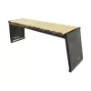 Banca fara spatar, metal + lemn, 430 x 1450 x 470 mm