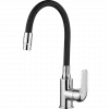 Baterie bucatarie Kuchinox Elza BKE 761D, monocomanda, pipa flexibila, 2 functii, negru-crom
