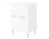 Baza mobilier baie Madrid cu lavoar ceramic, 2 usi, 61 cm, alb lucios