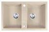 Chiuveta bucatarie Ferro DRGM2/48/78SA, 78x48 cm, doua cuve, finisaj nisip