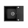 Chiuveta granit Laut Kuchinox SRZ 713Y, 56x44 cm,reversibila, ventil automat, negru