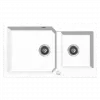 Chiuveta granit Kuchinox Milos SPM 6208, 86x49 cm, reversibila, ventil automat, alb