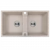 Chiuveta granit Kuchinox RAB SRF 420Y, 2 cuve, 80x44 cm, bej
