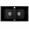 Chiuveta granit Kuchinox RAB SRF 720Y, 2 cuve, 80x44 cm, reversibila, negru