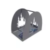 Cos Deco1 pentru lemne, debitat laser, model M001.003 LXX