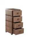 Dulap 4 sertare ratan DR4, 91x37.5x46 cm, maro