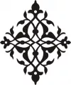 Element decorativ din tabla otel LBC,debitat laser, utilizat la lucrarile din fier forjat, dimensiune  35 x 40 cm, model M047.003