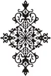 Element decorativ din tabla otel LBC,debitat laser, utilizat la lucrarile din fier forjat, dimensiune 40 X 30 cm, model M083.003