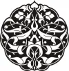Element decorativ din tabla otel LBC,debitat laser, utilizat la lucrarile din fier forjat, dimensiune 40 X 40 cm, model M099.003