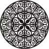 Element decorativ din tabla otel LBC,debitat laser, utilizat la lucrarile din fier forjat, dimensiune 40 X 40 cm, model M108.003