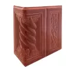 Element teracota colt medalion (mare) model stejar culoare maro roscat pentru constructie sobe de incalzit