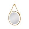 Oglinda cu iluminare indirecta, LED, rama rotunda aurie si curea de prindere, dimensiune 60 x 60 cm, Zl313