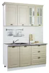 Set bucatarie MDF Square 01, 140 cm, fag rustic
