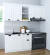 Set bucatarie MDF Square, 180 cm, alb rustic