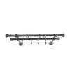 Set galerie metalica 16 mm dubla 160 cm negru auriu