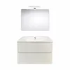 Set mobilier de baie Easy 80/00, dulap suspendat, culoare alba cu lavoar 80 cm, oglinda 210 si lampa Venus