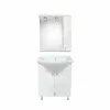 Set mobilier pentru baie Eco alb, cu doua usi si un sertar, latime 65 cm