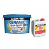 Vopsea ultra-lavabila, Oskar Ceramic satinat, alba, 15 L + amorsa Oskar 4 L Cadou