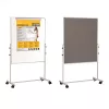 Whiteboard magnetic/pinboard gri pivotant 120x150 cm Duo Bi-Silque