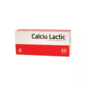Calciu lactic 500mg , 20 comprimate,BIOFARM