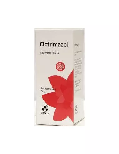 Clotrimazol 1% solutie cutanata, 25g (Biofarm)