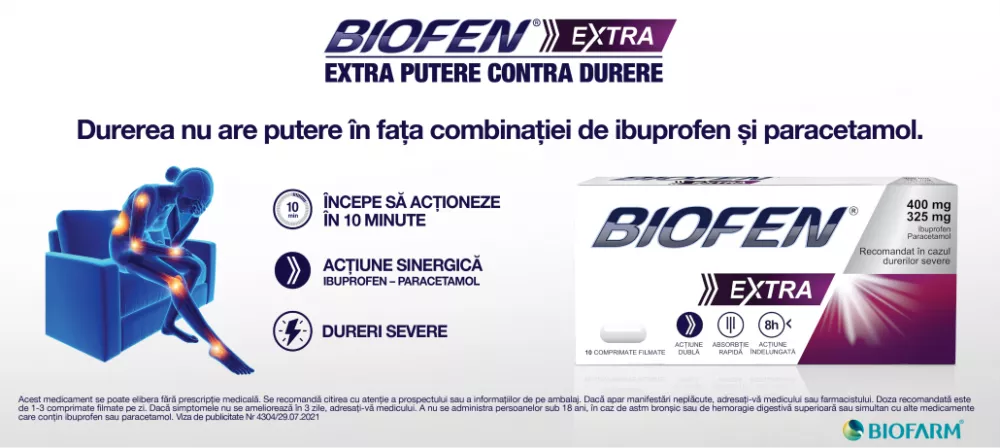 Biofen Extra, 400/325 mg, 10 Comprimate Filmate, Biofarm