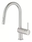 Baterie bucatarie Grohe 32321DC2, Minta, inalta, tip C, dus extractabil, mat, otel satinat