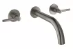 Baterie lavoar Grohe 20169AL3, Atrio, 1/2', L, pe perete, dubla comanda, mat, grafit