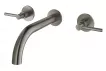 Baterie lavoar Grohe 20169AL3, Atrio, 1/2', L, pe perete, dubla comanda, mat, grafit