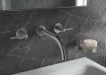 Baterie lavoar Grohe 20169AL3, Atrio, 1/2', L, pe perete, dubla comanda, mat, grafit