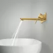 Baterie lavoar Grohe 23444GN1, Lineare, pe perete, 207 mm, necesita valva, mat, auriu