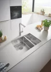 Chiuveta de bucatarie Grohe 31577SD1, K700, 585 x 440 mm, montare in blat, 2 cuve, sistem de scurgere, otel inoxidabil