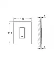 Clapeta urinal Grohe 38846LS0, Skate Cosmopolitan, mono, 116 x 114 mm, verticala, sticla, crom/alb