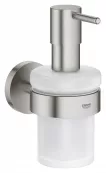 Dozator sapun Grohe 41195DC0, Start, pe perete, metal, sticla, mat, otel satinat